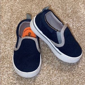 Navy blue with grey trim slip on shoes size 5